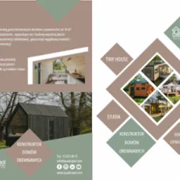 Seria ulotek informacyjnych dot. domków drewnianych. Teksty dostarczone od zleceniodawcy. 14 stron w 1 dzień roboczy.