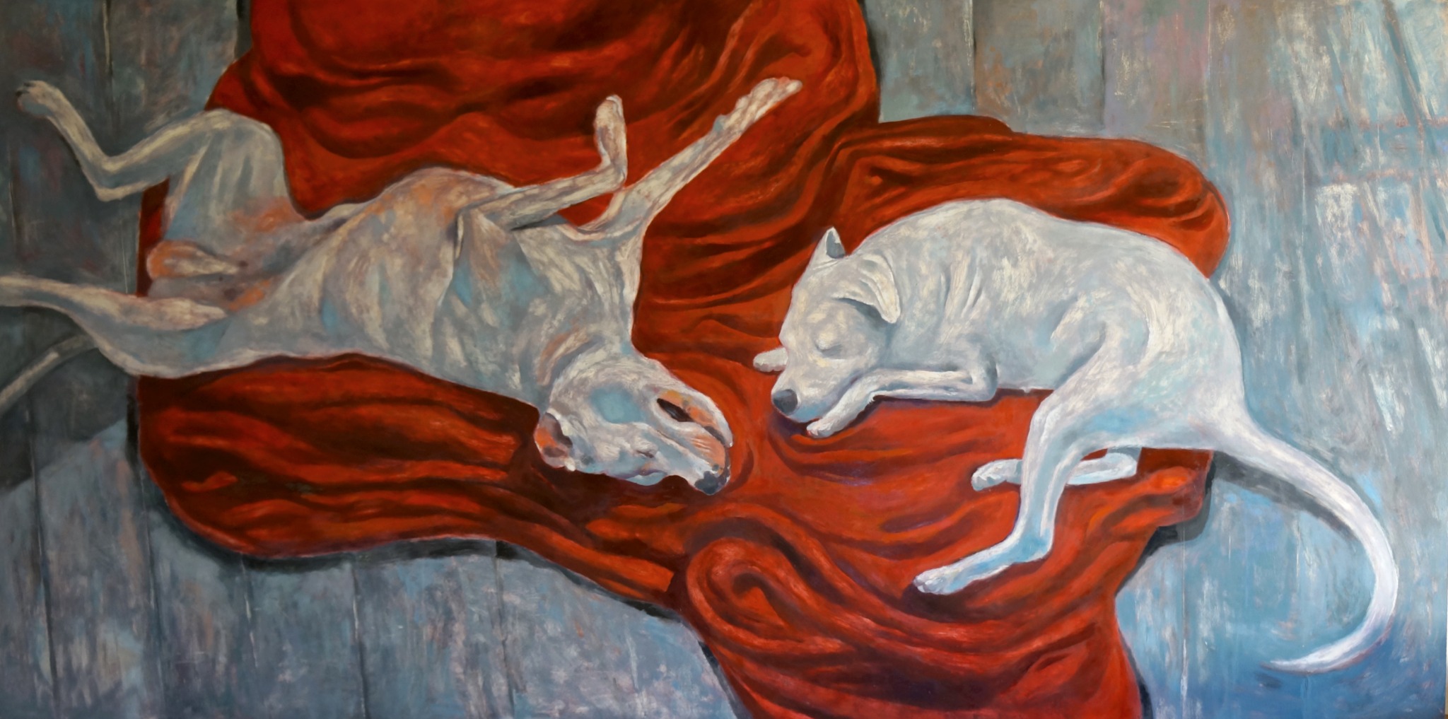 Portret psów 120/220, olej, deska