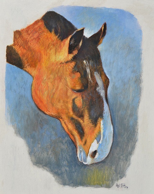 Portret znajomego konika, olej na desce 40/50