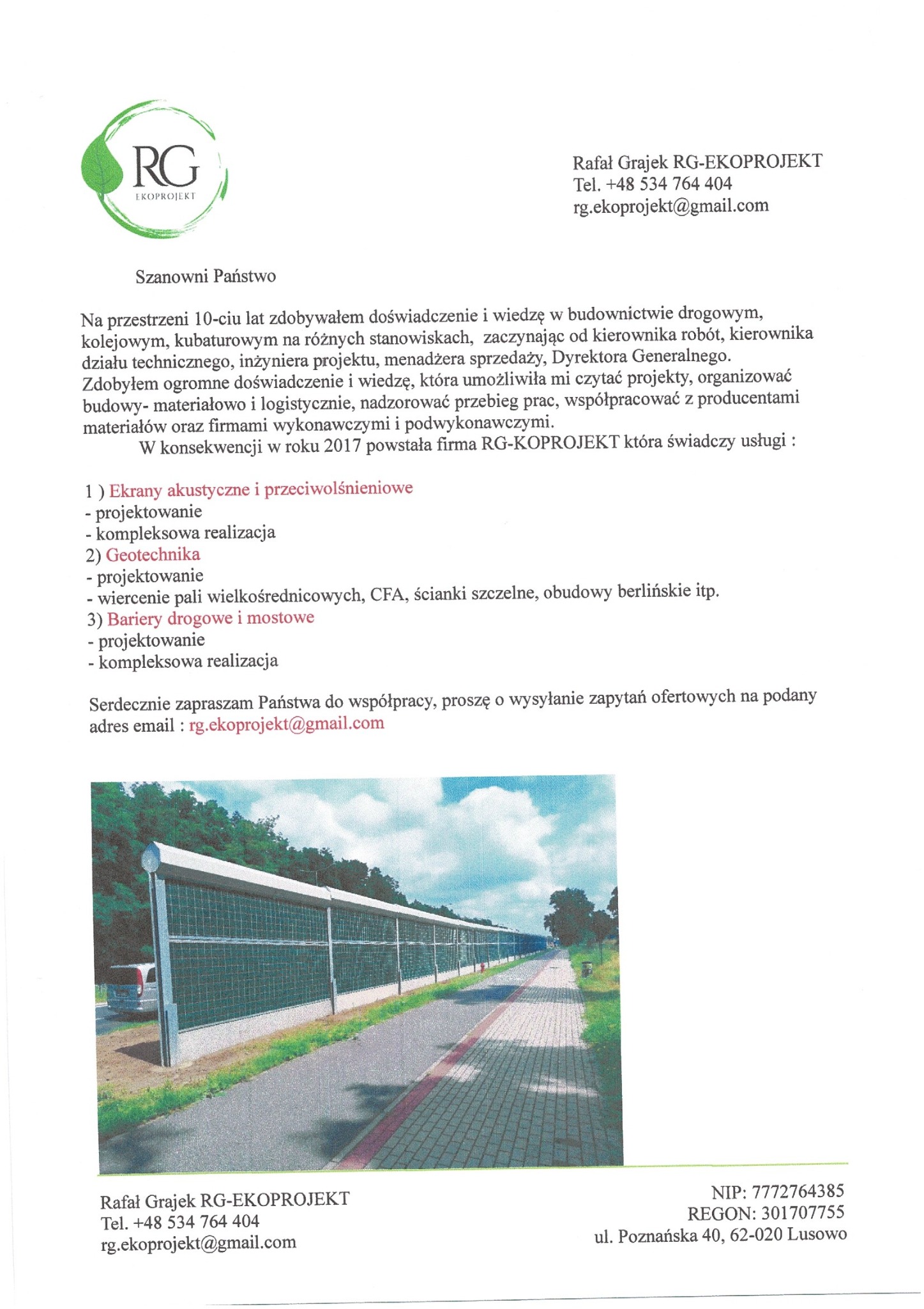 Kompleksowa Realizacja Ekranów Akustycznych,