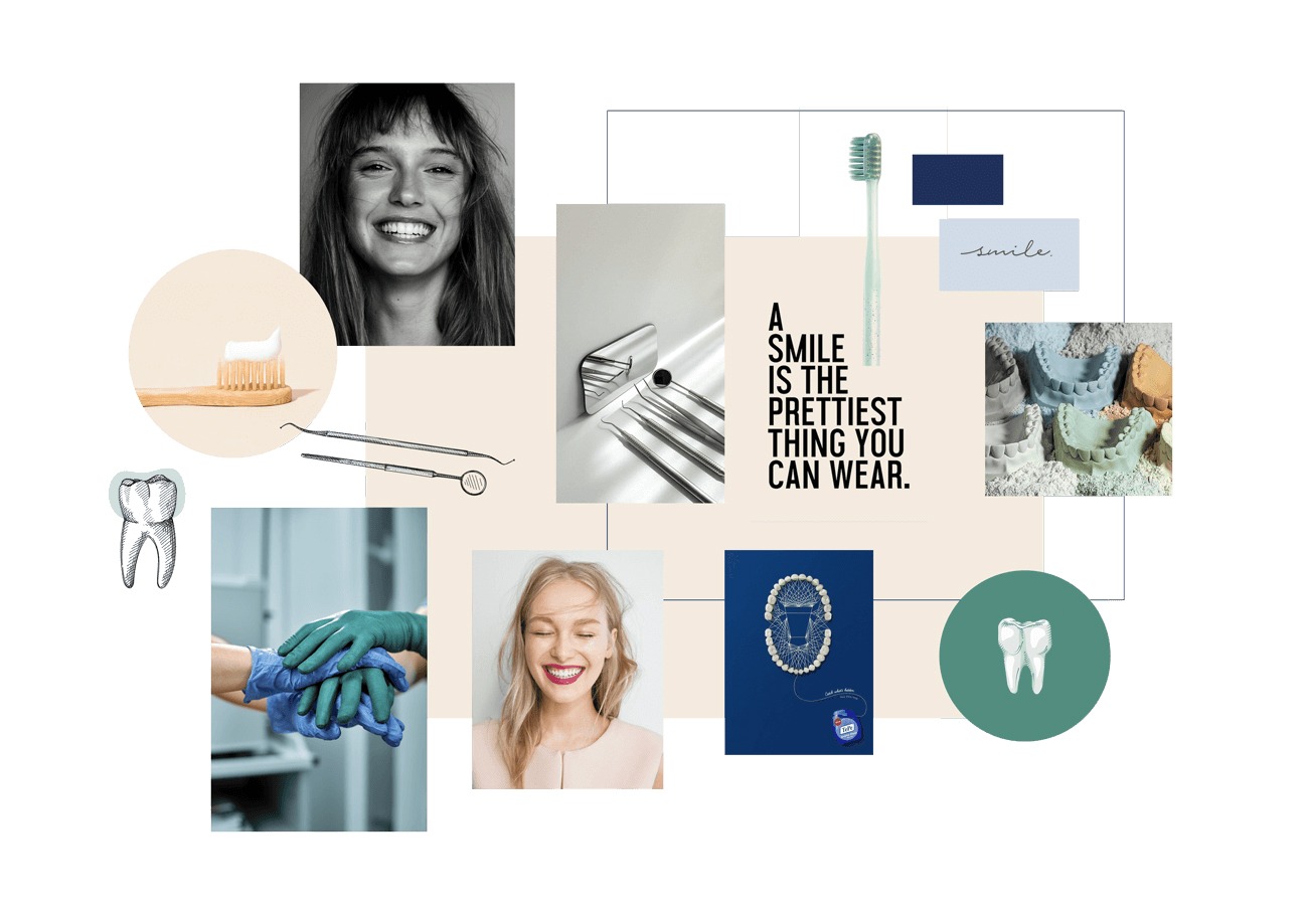 Przykład moodboardu brandingowego