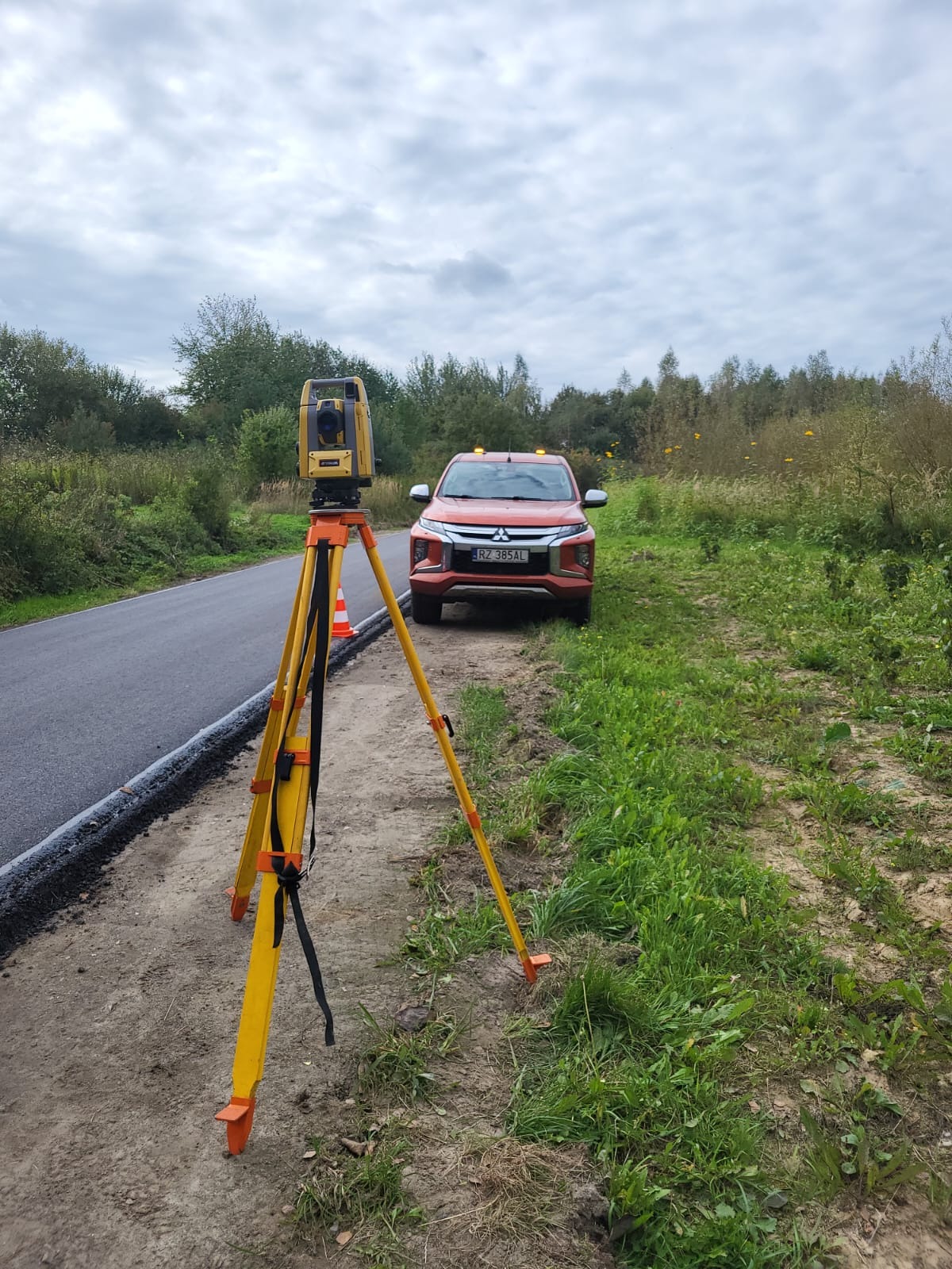jedna z realizacji, pomiar powykonawczy drogi w gminie Frampol (lubelskie)