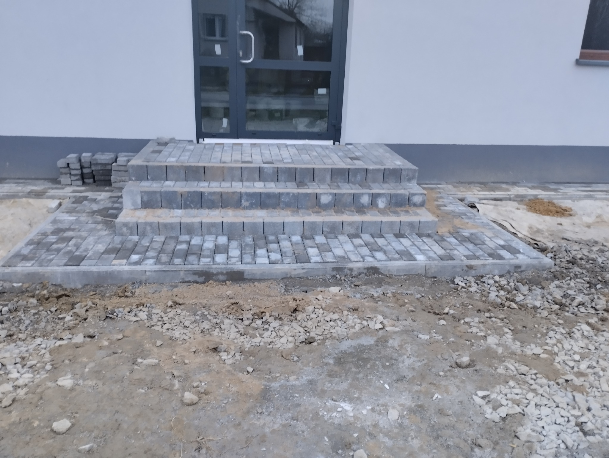 Schody wykonane z palisady