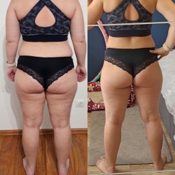 jedna z moich podopiecznych, która ma niedoczynność tarczycy, ale jest tytanem pracy, te pośladki to hit, a to tylko 4 miesiące i dopiero się rozkręcamy!