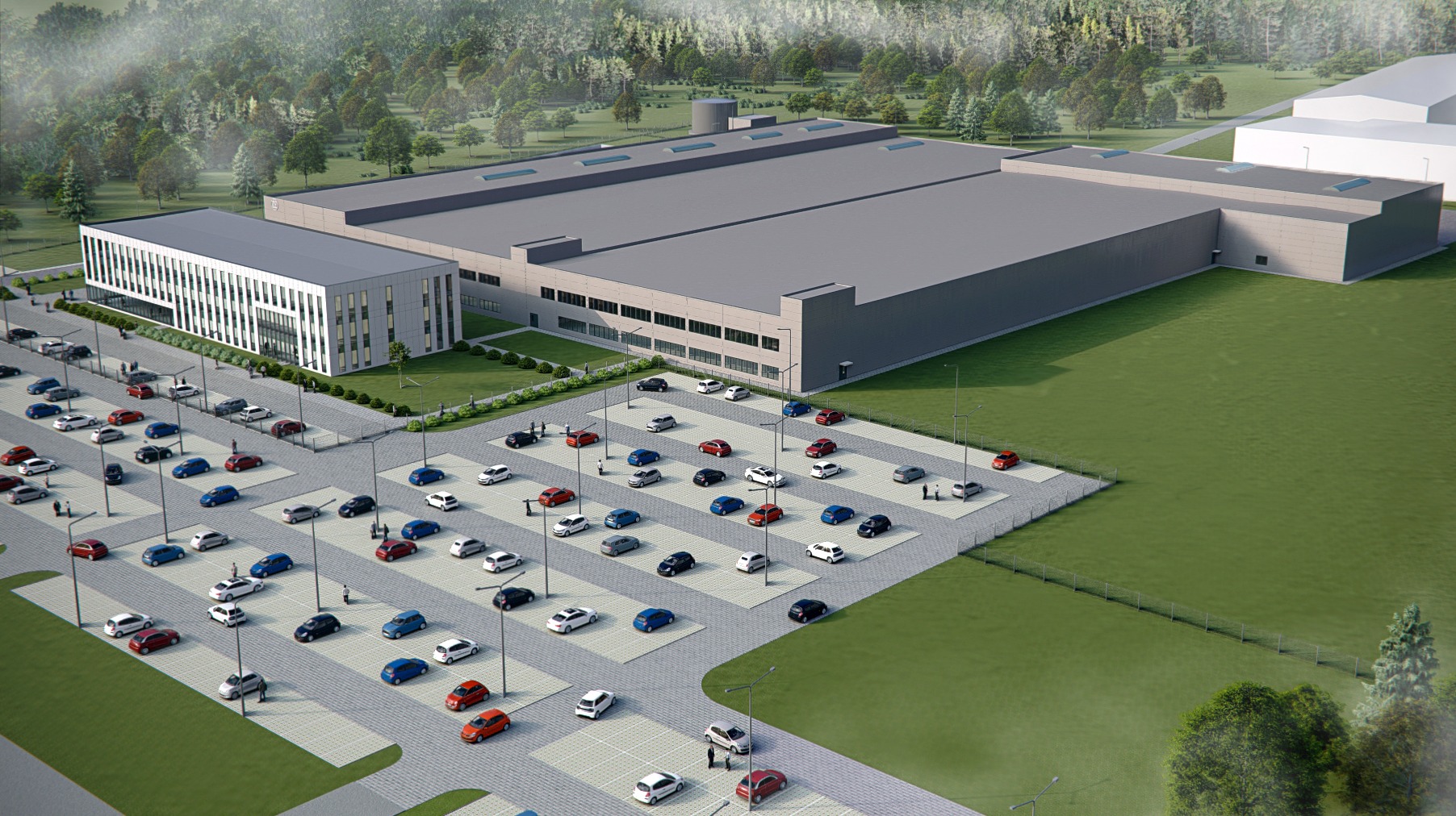 Wizualizacje obiektu przemysłowego firmy ZF w Częstochowie, zlecenie prywatne