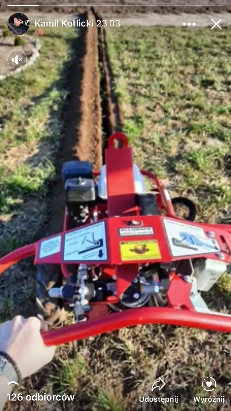 Wykop koparką łańcuchową pod instalację nawadniania