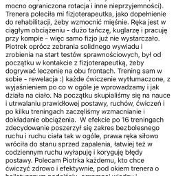 Opinia Ani, którą można znaleźć na mojej stronie na FB: https://www.facebook.com/PiotrJarosStrengthAndHealth