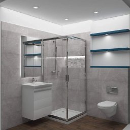 Szafa Na Miare Grzegorz Tyndyk - projekt łazienki w bloku / wizualizacja