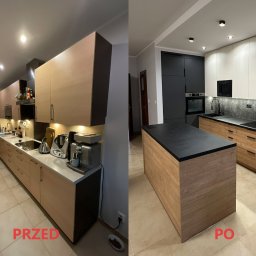 Renowacja kuchni – wymiana frontów i nie tylko! Kompleksowa metamorfoza, która nadała jej nowoczesny i luksusowy charakter.