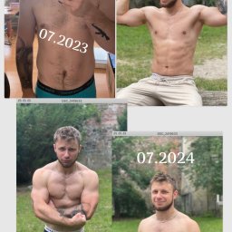 Cześć! 🫡

Chciałbym wam przedstawić Pawła, z którym współpracuję od 12 miesięcy. Proces, przez który przeszliśmy, obejmował zarówno okres masowy, jak i redukcję. Paweł wdrożył założenia treningowe z dużym zaangażowaniem i systematycznością.