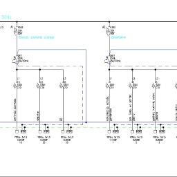 2Fire Piotr Matuszewski - Schemat elektryczny rozdzielnicy TG z opisami obwodów, zabezpieczeń i przewodów, zawierający informacje o mocy przyłączeniowej i zabezpieczeniach.