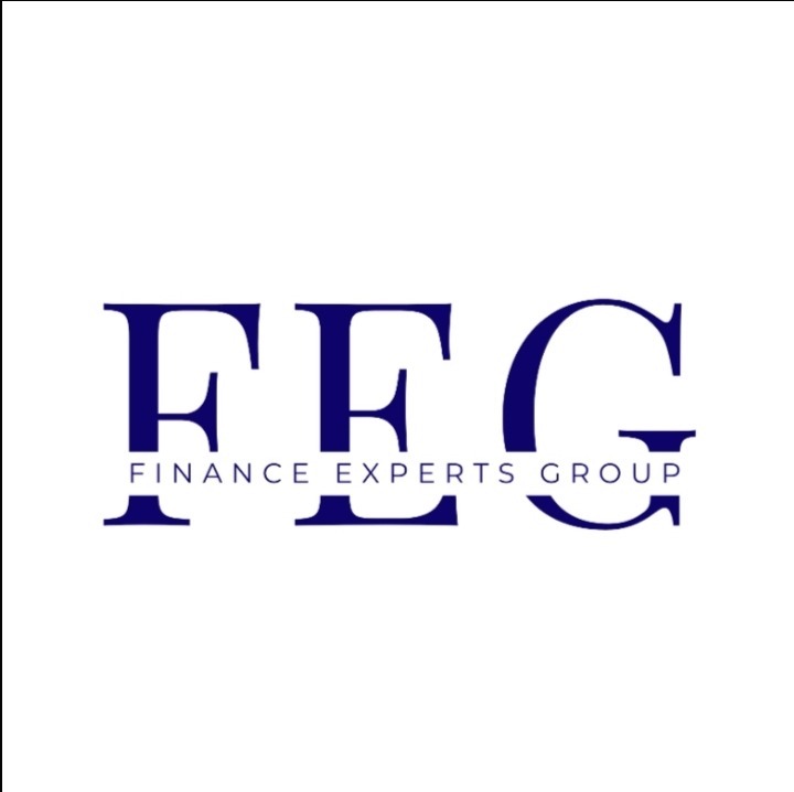 Logo Finance Experts Group w kolorze granatowym na białym tle.