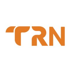 Rafał Kaminski - Pomarańczowe logo TRN na białym tle, z charakterystycznym połączeniem litery T z R.