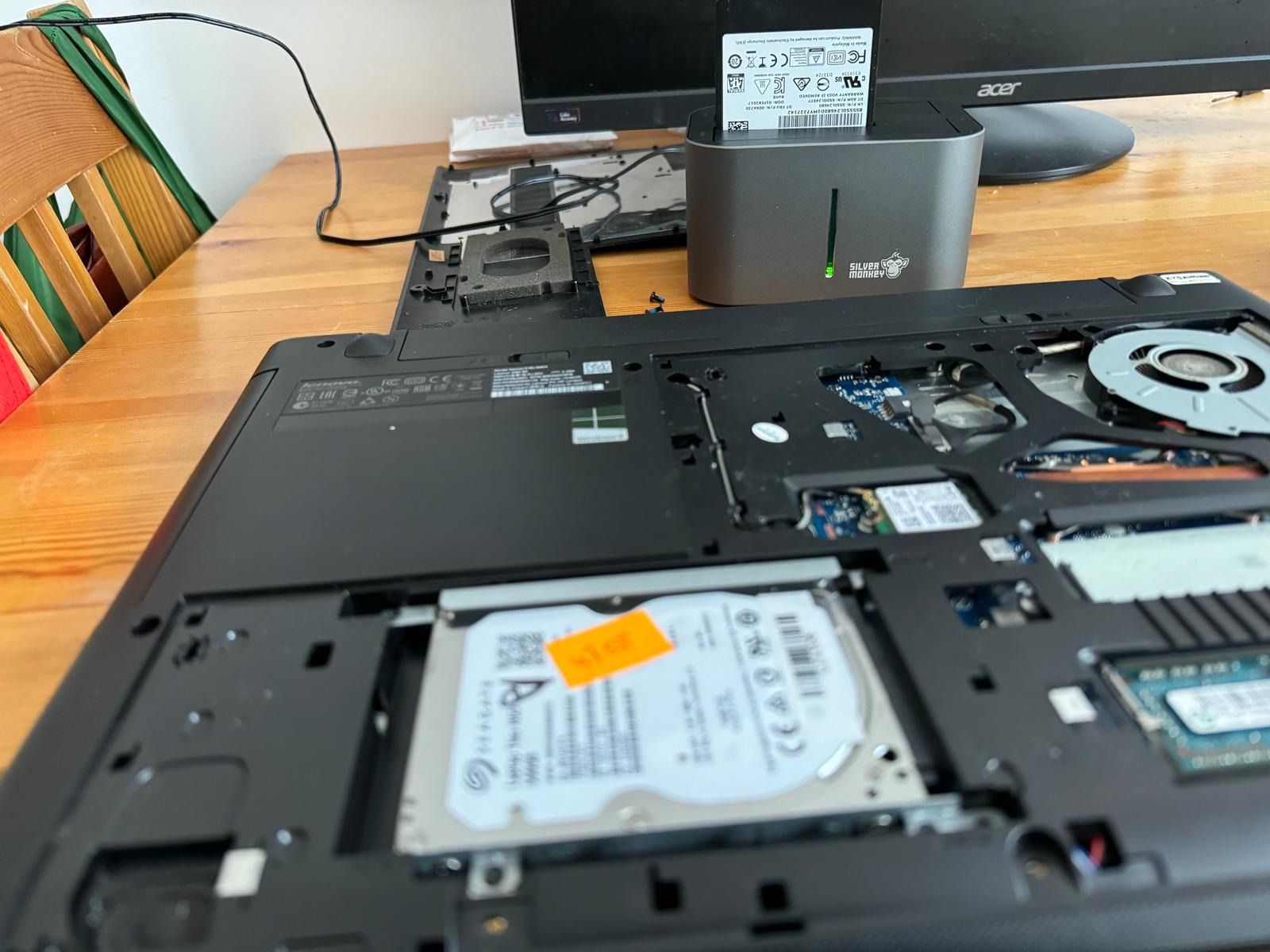 Laptop na tle Silver Monkey