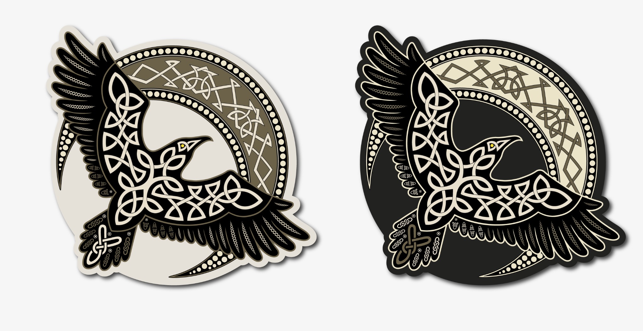 Projekt naklejek w nordyckim stylu.