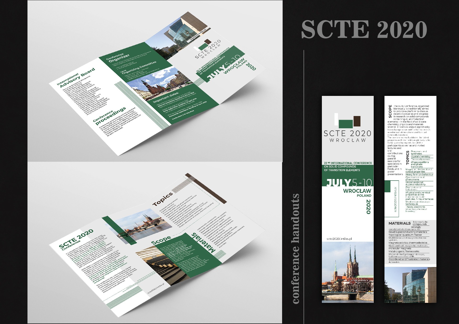 Rozłożona, drukowana ulotka konferencyjna SCTE 2020 Wrocław, prezentująca program, tematykę i organizatorów wydarzenia.