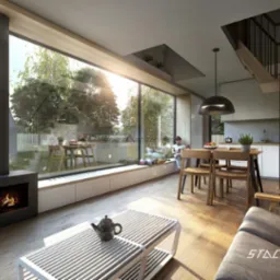 Wnętrze domku o powierzchni zabudowy 35m2