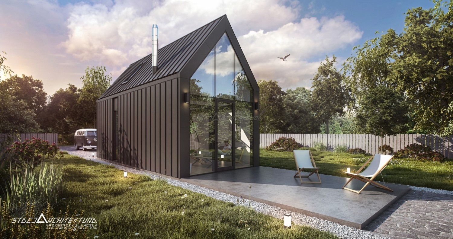 Domek rekreacji indywidualnej o powierzchni zabudowy 35m2