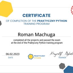 Certyfikat z Praktycznego Pythona