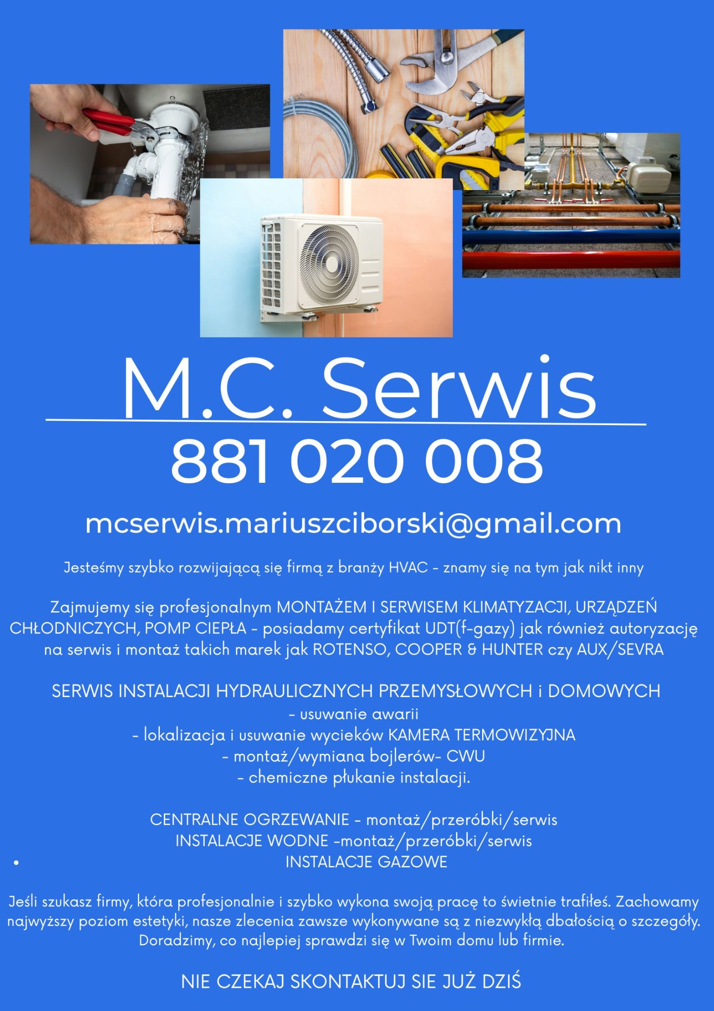 Usługi hydrauliczne: naprawa cieknącej instalacji, montaż klimatyzacji, instalacje CO i wodne, narzędzia, rury. Kompleksowe usługi hydrauliczne i grzewcze.
