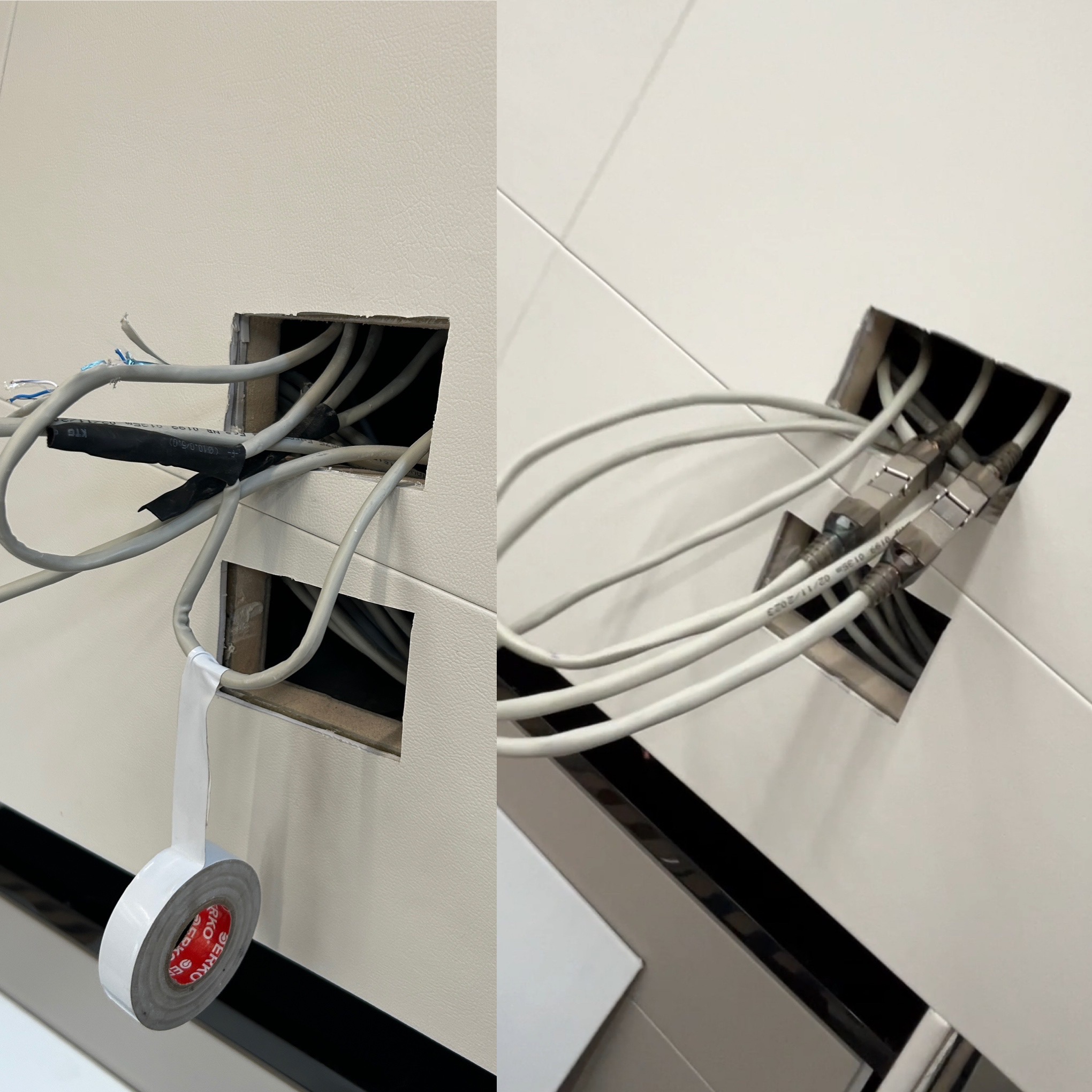 Naprawa uszkodzonych przewodów kat. 6a F/UTP za pomocą łączników ekranowanych.