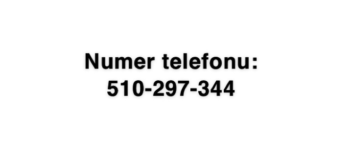 Numer telefonu 510-297-344 na białym tle.