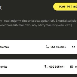 Drukarnia SKILL - Dane kontaktowe firmy: imiona i nazwiska, numery telefonów, adresy e-mail. Informacja o godzinach pracy. Tekst: Przyjmujemy i realizujemy zlecenia bez opóźnień.