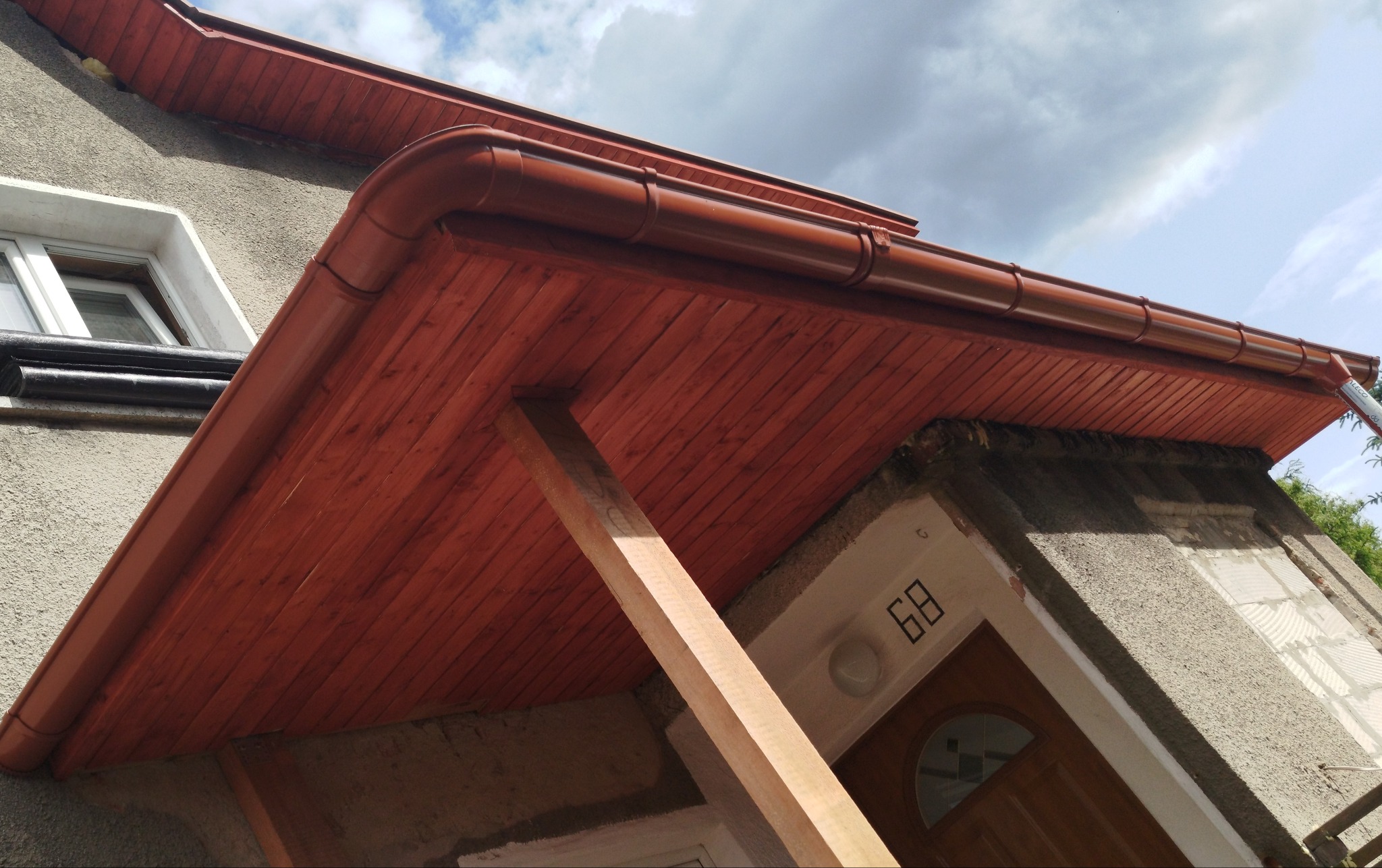 Zadaszenie Hanka konstrukcja plus papa na pokrycie 15 m2