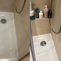Przed i po myciu kabiny prysznicowej