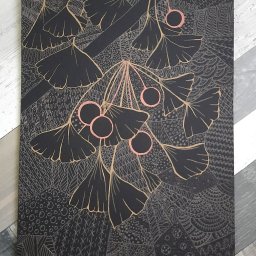 Miłorząb, rysunek na papierze