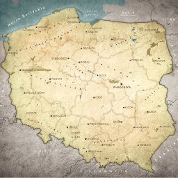 Mapa Polski do książki "Pokój z widokiem"