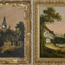 obraz przed konserwacja i po konserwacji