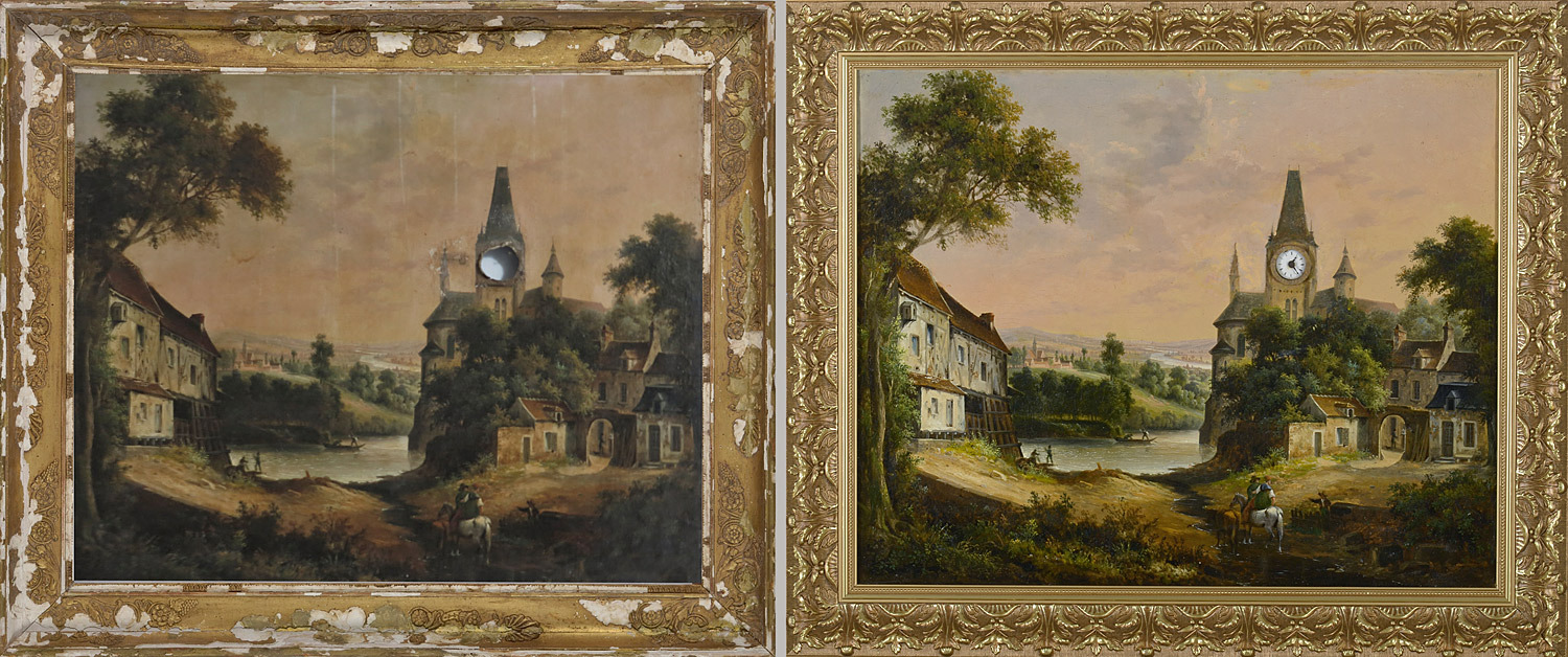 obraz przed konserwacja i po konserwacji