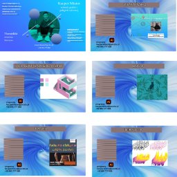 Kacper Misior - Kompozycja graficzna prezentująca portfolio grafika: wizytówka, projekt izometryczny budynku, logo z kotem w butach, baner reklamowy suplementu diety i tekst 3D, z danymi kontaktowymi.