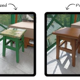 Renowacja taboretu drewnianego.