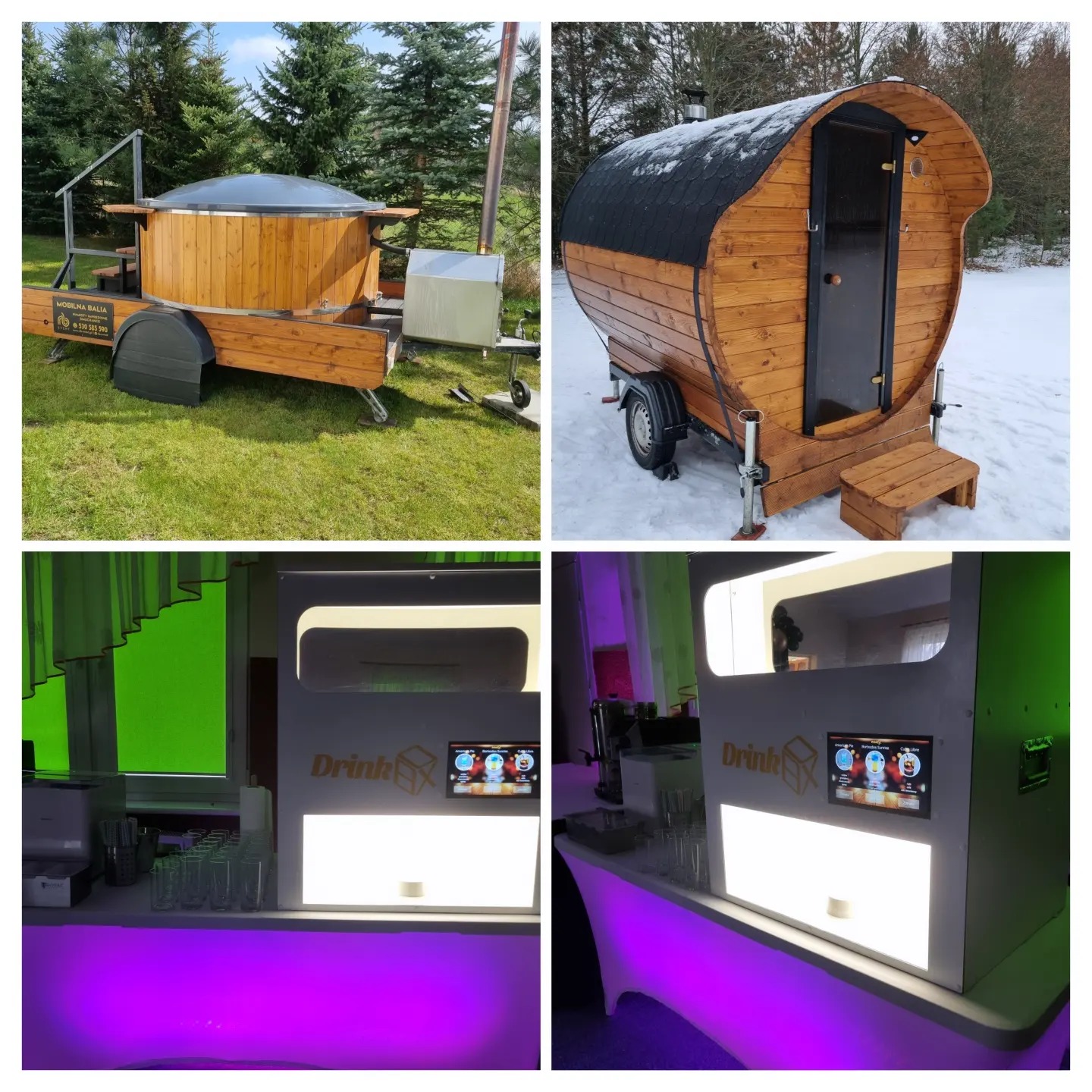 mobilna balia, sauna oraz automatyczny barman