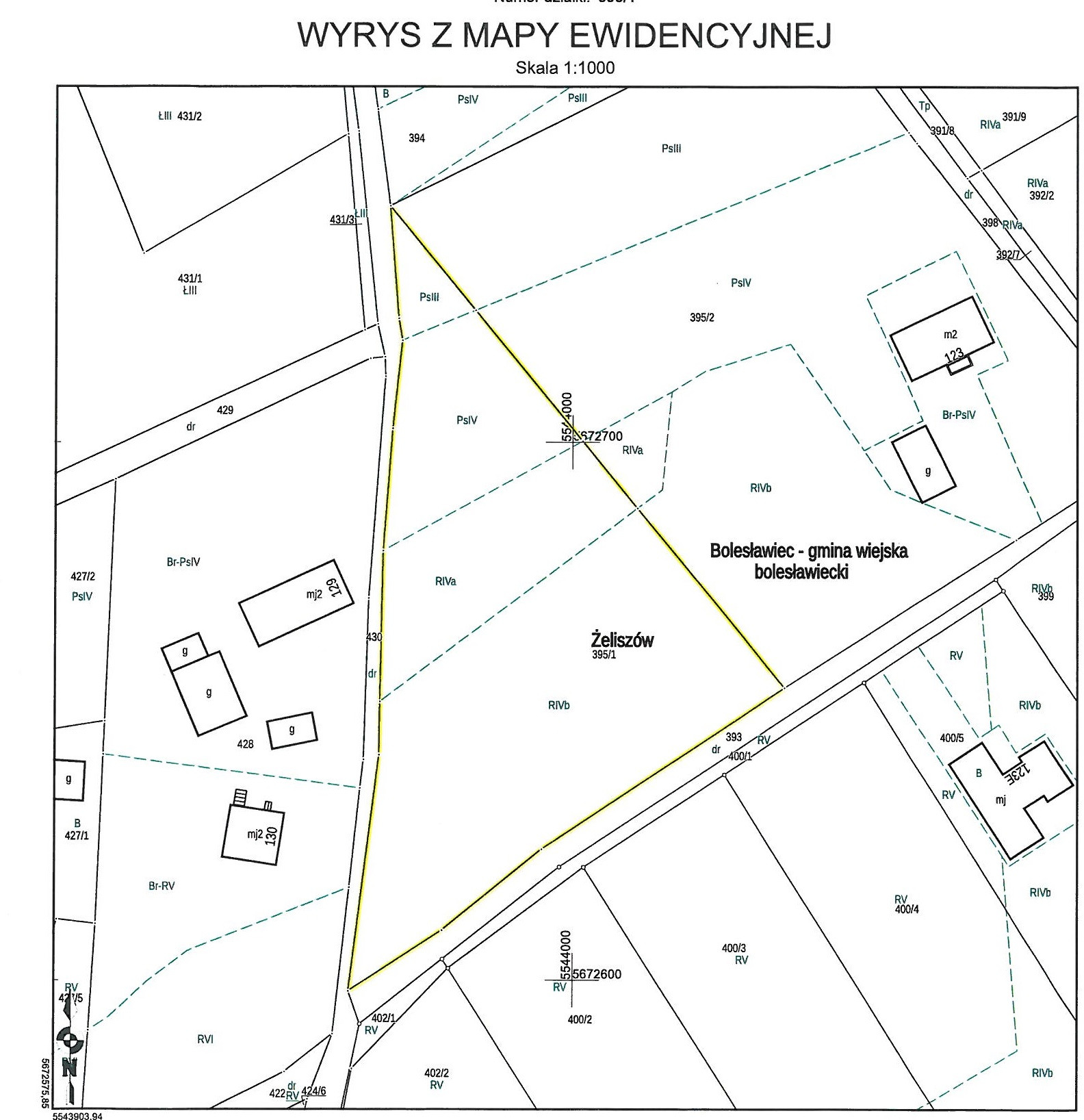 Działka budowlana 0,49 ha na sprzedaż. Żeliszów, gm. Bolesławiec
