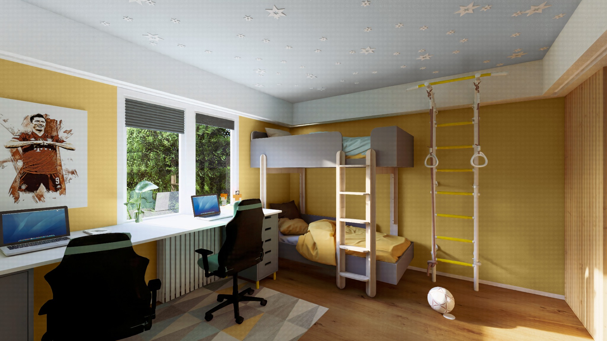 Pokój synów z akcentami piłkarskimi