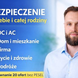 Mateusz Jęczmionka Fabryka Ubezpieczeń - Ubezpieczenie dla rodziny: mężczyzna na tle oferty OC/AC, domu, firmy, życia, podróży. Porównanie 20 ofert bez PESEL.