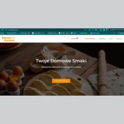 Zrzut ekranu strony internetowej zimowakuchnia.pl, prezentujący domowe smaki z akcesoriami kuchennymi, z widocznymi elementami interfejsu przeglądarki i zakładkami.