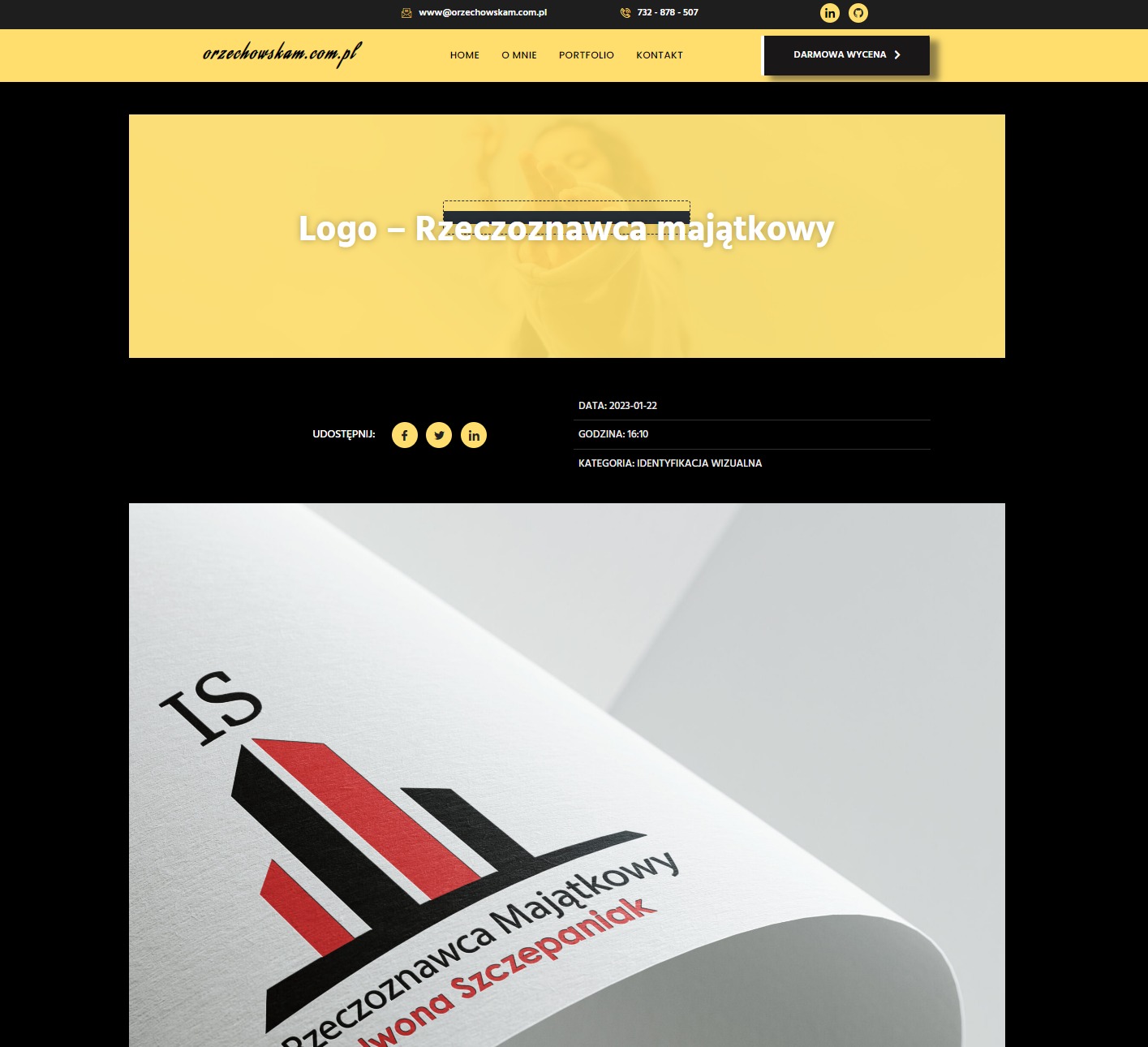 Logo firmy Rzeczoznawca Majątkowy Iwona Szczepaniak, przedstawione na białym papierze z efektem 3D, z czarno-czerwonym symbolem graficznym.