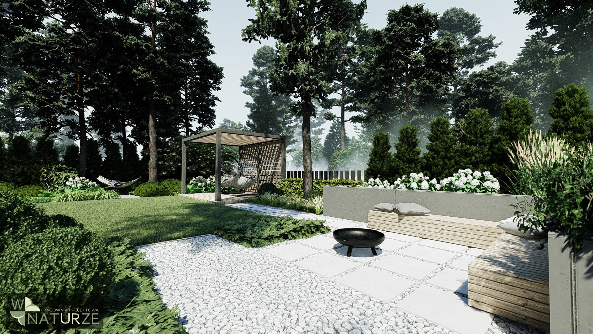 Nowoczesny Ogród w Sosnowym Lesie