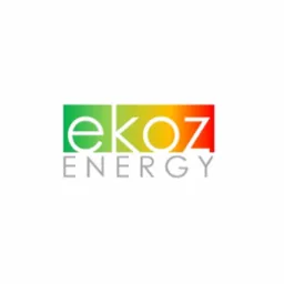 Logo firmy Ekoz Energy z gradientem kolorów od zielonego do czerwonego.
