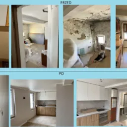 Kompletnie wykonany remont poddasza w centrum Szczecina w kamienicy na 5 piętrze.