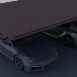 Carport Y dwustanowiskowy
Brak słupów środkowych to duża wygoda przy parkowaniu pojazdów 