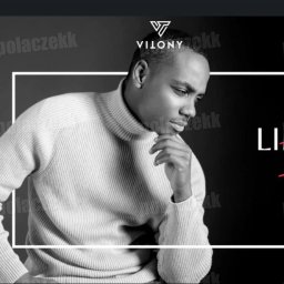 Rafał - Czarno-biały zrzut ekranu strony internetowej z mężczyzną w golfie, logo firmy Vilony, napisem 'Limited Edition' i przyciskiem 'Shop Now'.