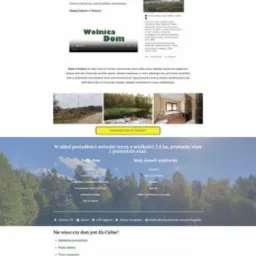 Strona internetowa WolnicaDom.pl prezentująca ofertę wynajmu domu wakacyjnego z ogłoszeniem 'Wszystko czego potrzebujesz do pełnego wypoczynku!' oraz zdjęciami i opisami udogodnień.