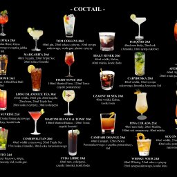 Przykładowe menu zaprojektowane dla właściciela baru