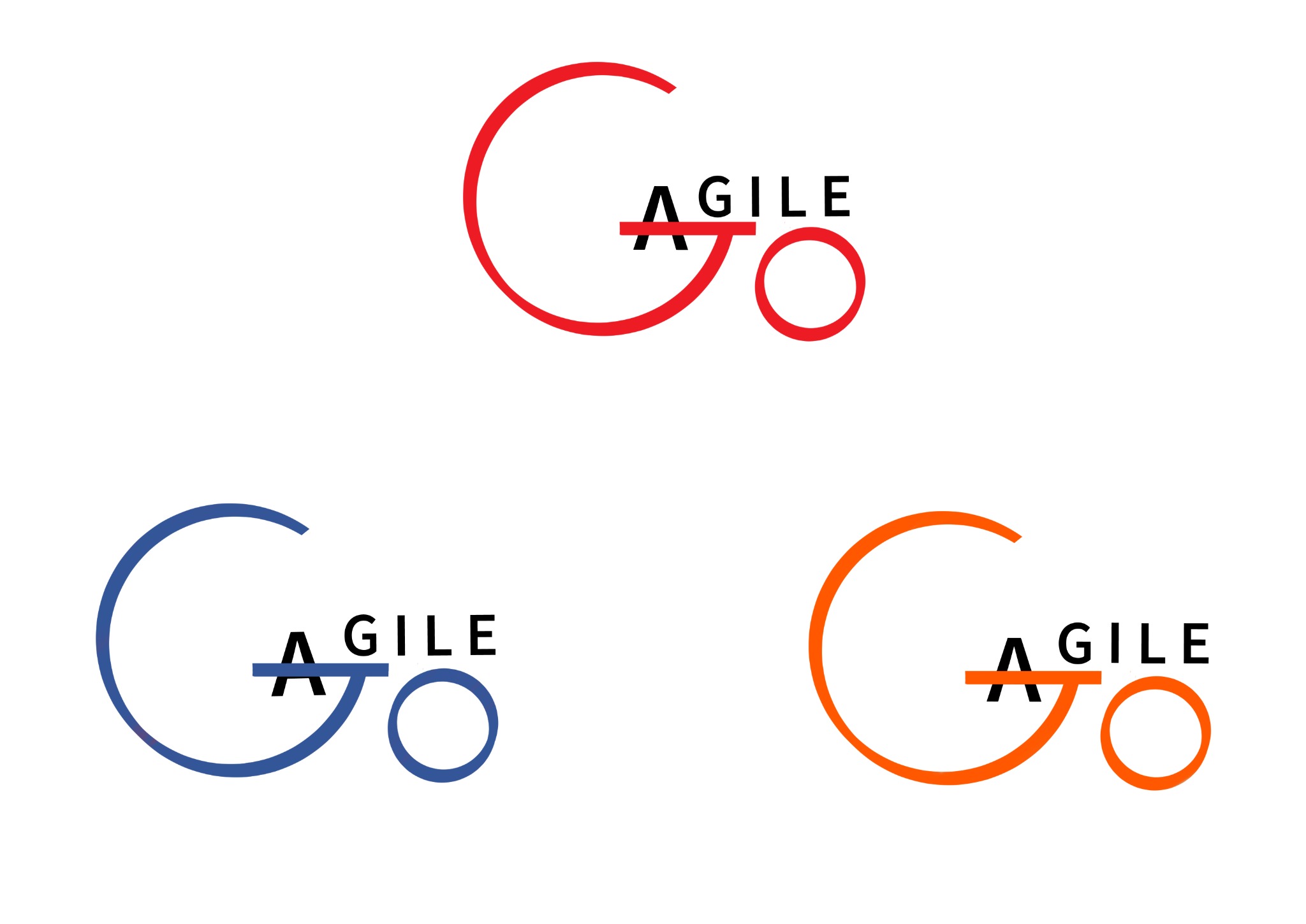 Przykładowe logo zaprojektowane dla firmy, w trzech wariantach kolorystycznych