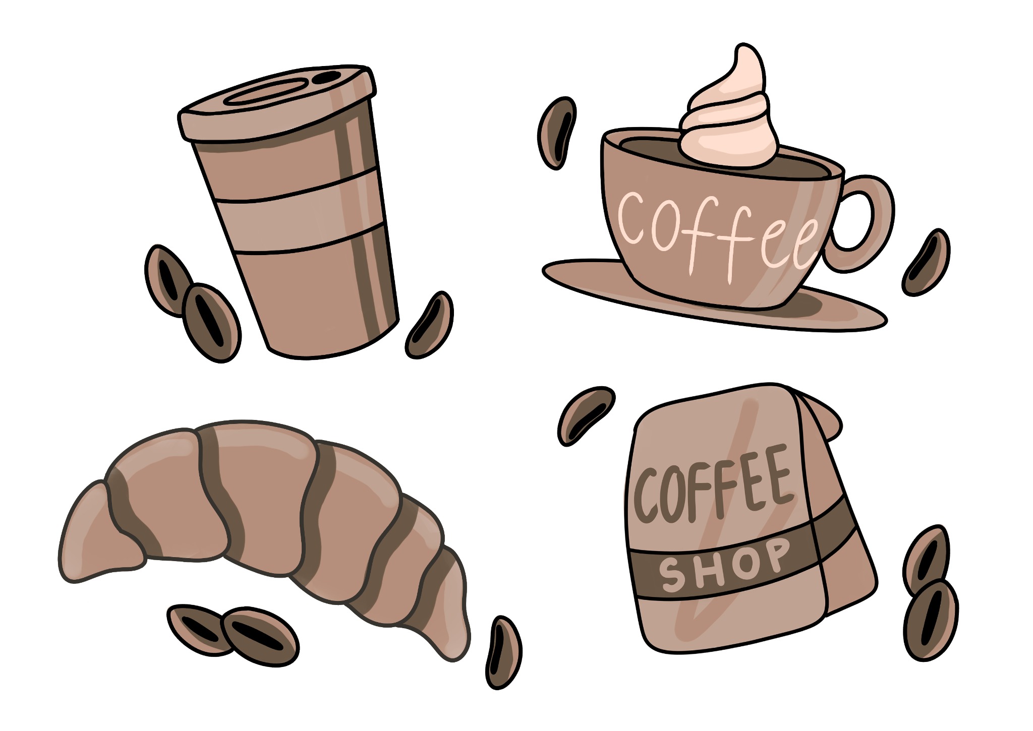 Przykładowy zestaw naklejek, zaprojektowany dla osoby prywatnej